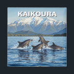 Kaikoura Neuseeländische Delphine Reise Magnet<br><div class="desc">Kaikoura, eine kleine Küstenstadt an der Ostküste der neuseeländischen Südinsel, ist bekannt für seine unglaubliche Meeresfauna und atemberaubende Naturschönheiten. Zwischen der zerklüfteten Kaikoura-Kette und dem Pazifik gelegen, bietet die Stadt einen atemberaubenden Ausblick auf die schneebedeckten Berge. Kaikouras einzigartige Unterwassergeographie, mit tiefen Schluchten, die an der Küste nah sind, schafft eine...</div>