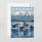 Kaikoura Neuseeländische Delphine Reise Postkarte (Vorne/Hinten)