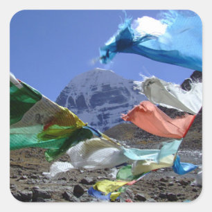 Kailash, heiliger Berg, Tibet - Himalaja Quadratischer Aufkleber