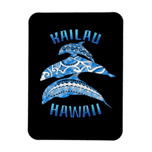 Kailau Hawaii Vacation Tribal Delphine Magnet