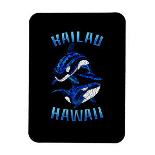 Kailau Hawaii Vacation Tribal Whale Orcas Magnet