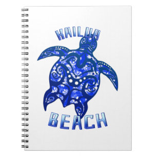 Kailua Beach Hawaii Vacation Tribal Turtle Notizblock