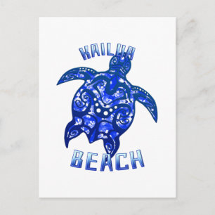 Kailua Beach Hawaii Vacation Tribal Turtle Postkarte