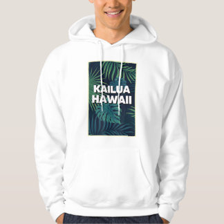 Kailua Hawaii Strände Palm Blätter Sommerkunst Hoodie