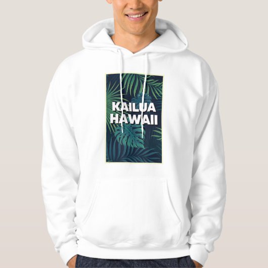 Kailua Hawaii Strände Palm Blätter Sommerkunst Hoodie (Vorderseite)