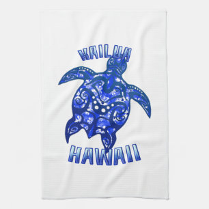 Kailua Hawaii Vacation Tribal Turtle Geschirrtuch