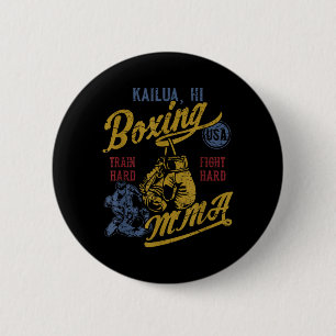 Kailua HI Retro Boxen MMA USA Vintage abgenutzt Button