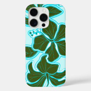 Kailua Hibiscus Hawaiian Engineered Floral Aqua iPhone 16 Pro Hülle