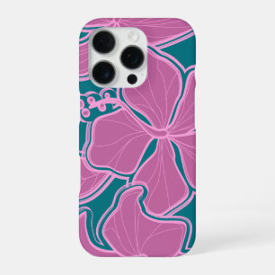 Kailua Hibiscus Hawaiian Oversized Floral Türkis iPhone 16 Pro Hülle