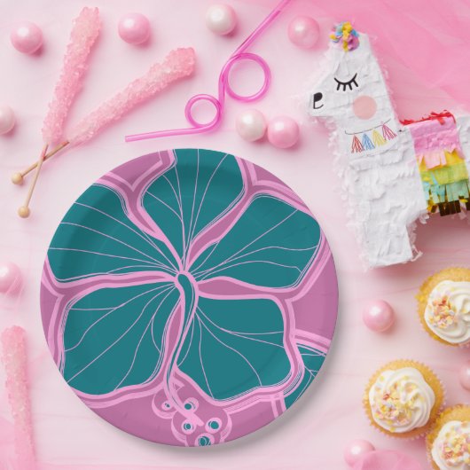 Kailua Hibiskus Hawaiian Engineered Floral Pappteller (Party)