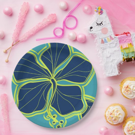 Kailua Hibiskus Hawaiian Engineered Floral Pappteller (Party)