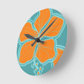 Kailua Hibiskus Hawaiian Wall Uhren (Winkel)