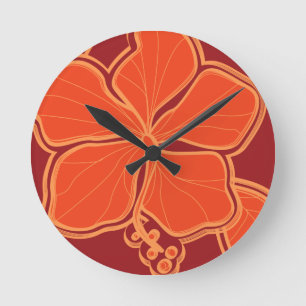 Kailua Hibiskus Hawaiianische Wanduhren