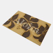 Kailua Hibiskus-hawaiisches BlumenAloha Gold Fußmatte (Schrägansicht)