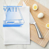 Kailua Kona Coastal Nautical Sailing Sailor Geschirrtuch (Viertel Falte)