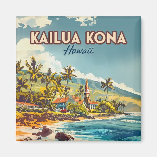 Kailua Kona Hawaii Big Island Beach Vintag Magnet (Vorne)