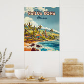 Kailua Kona Hawaii Big Island Beach Vintag Poster (Küche)