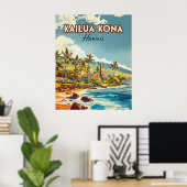 Kailua Kona Hawaii Big Island Beach Vintag Poster (Heimbüro)