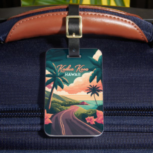 Kailua Kona Hawaii Big Island Sunset Retro Gepäckanhänger