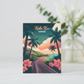 Kailua Kona Hawaii Big Island Sunset Retro Postkarte (Stehend Vorderseite)