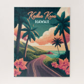 Kailua Kona Hawaii Big Island Sunset Retro Puzzle (Vertikal)