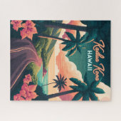 Kailua Kona Hawaii Big Island Sunset Retro Puzzle (Horizontal)