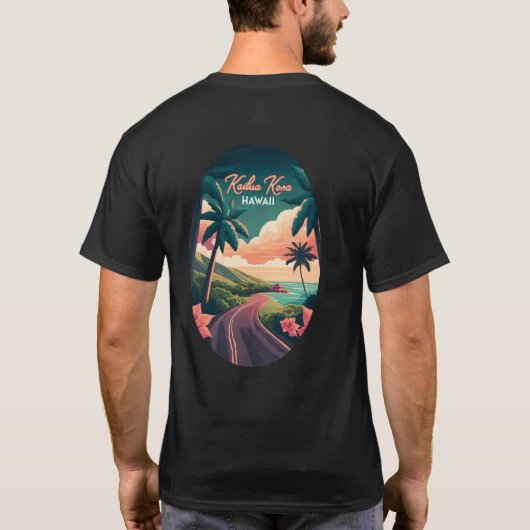 Kailua Kona Hawaii Big Island Sunset Retro T-Shirt (Rückseite)