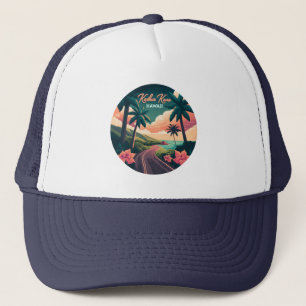 Kailua Kona Hawaii Big Island Sunset Retro Truckerkappe