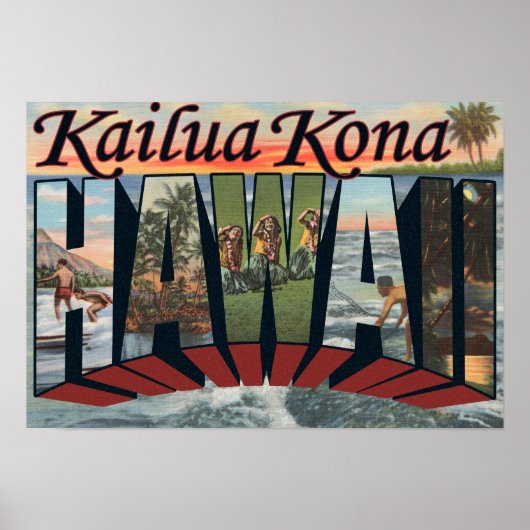 Kailua Kona, Hawaii - Große Briefszenen Poster (Vorne)