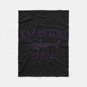 Kailua - Kona Hawaii Hai Vintage-Pflaume Kunst Fleecedecke