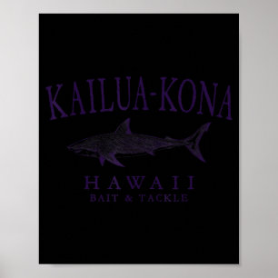Kailua - Kona Hawaii Hai vintage Pflaume Kunst Poster