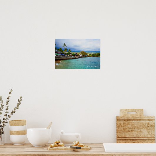 Kailua Kona, Hawaii, Öl Paint Digital Art Poster (Küche)