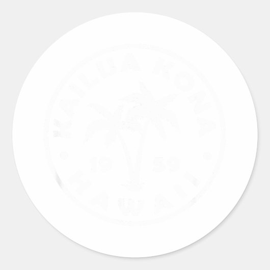 Kailua-kona Hawaii Palm Tree Mens Womens Girls Boy Runder Aufkleber (Vorderseite)