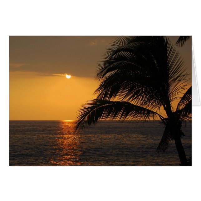 Kailua Kona, Hawaii, Sonnenuntergang-Karte (Vorderseite (Horizontal))