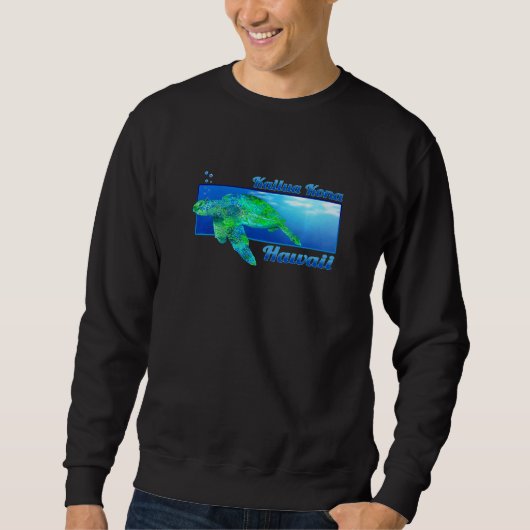 Kailua Kona Hawaii Swimming Honu Sweatshirt (Vorderseite)