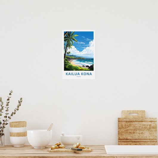 Kailua Kona Hawaii Travel Print Poster (Küche)