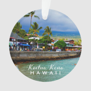 Kailua Kona Pier Hawaii 2 Foto & Jahr Ornament