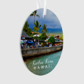 Kailua Kona Pier Hawaii 2 Foto & Text Ornament (Vorderseite)