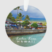 Kailua Kona Pier Hawaii 2 Foto & Text Ornament (Vorderseite)