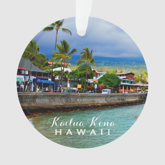 Kailua Kona Pier Hawaii 2 Photo & Year Ornament (Vorderseite)