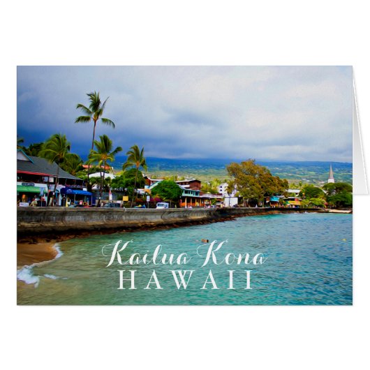 Kailua Kona Pier Hawaii Oil Paint Digital Art (Vorderseite (Horizontal))