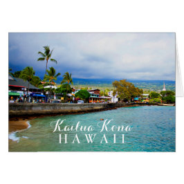 Kailua Kona Pier Hawaii Oil Paint Digital Art Card