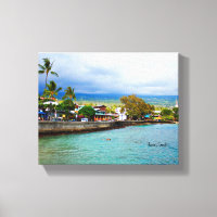 Kailua Kona Pier Hawaii Oil Paint Digital Art