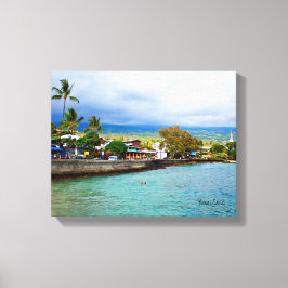 Kailua Kona Pier Hawaii Oil Paint Digital Art Leinwanddruck