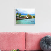 Kailua Kona Pier Hawaii Oil Paint Digital Art Leinwanddruck (Insitu (Wohnzimmer))