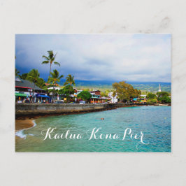 Kailua Kona Pier Hawaii Oil Paint Digital Art Postkarte