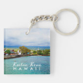 Kailua Kona Pier-Hawaii-Ölfarbe-Digital-Kunst Schlüsselanhänger (Rückseite)