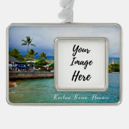 Kailua Kona Pier, Insel Hawaii, Fotografie Rahmen-Ornament Silber