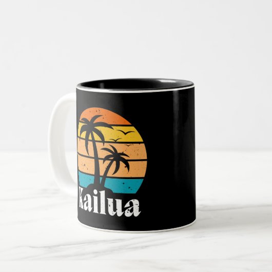 Kailua Retro Vintag Zweifarbige Tasse (Vorderseite Links)