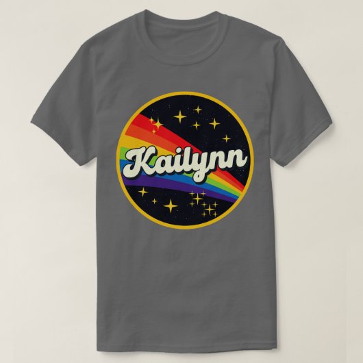 Kailynn Rainbow in Space Vintag Style T-Shirt (Design vorne)